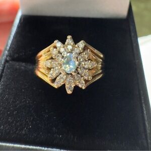 SOLD Solid 14K yellow gold woman’s lady’s natural alexandrite diamond ring band